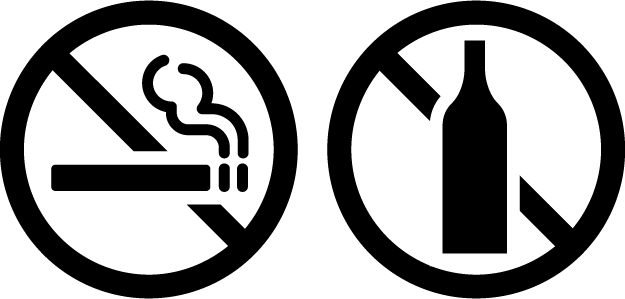 rökfritt och alkoholfritt