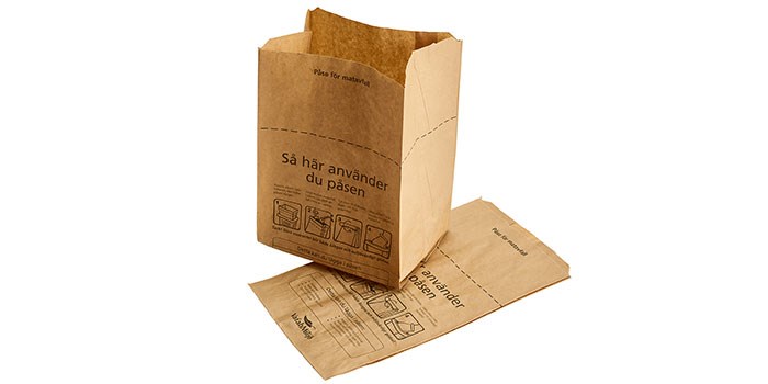 Bruna papperspåsar för matavfall