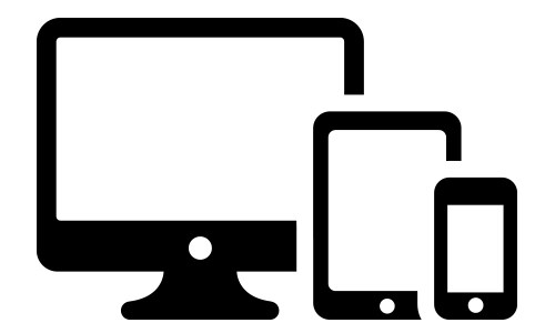 En datorskärm, en surfplatta och en mobiltelefon